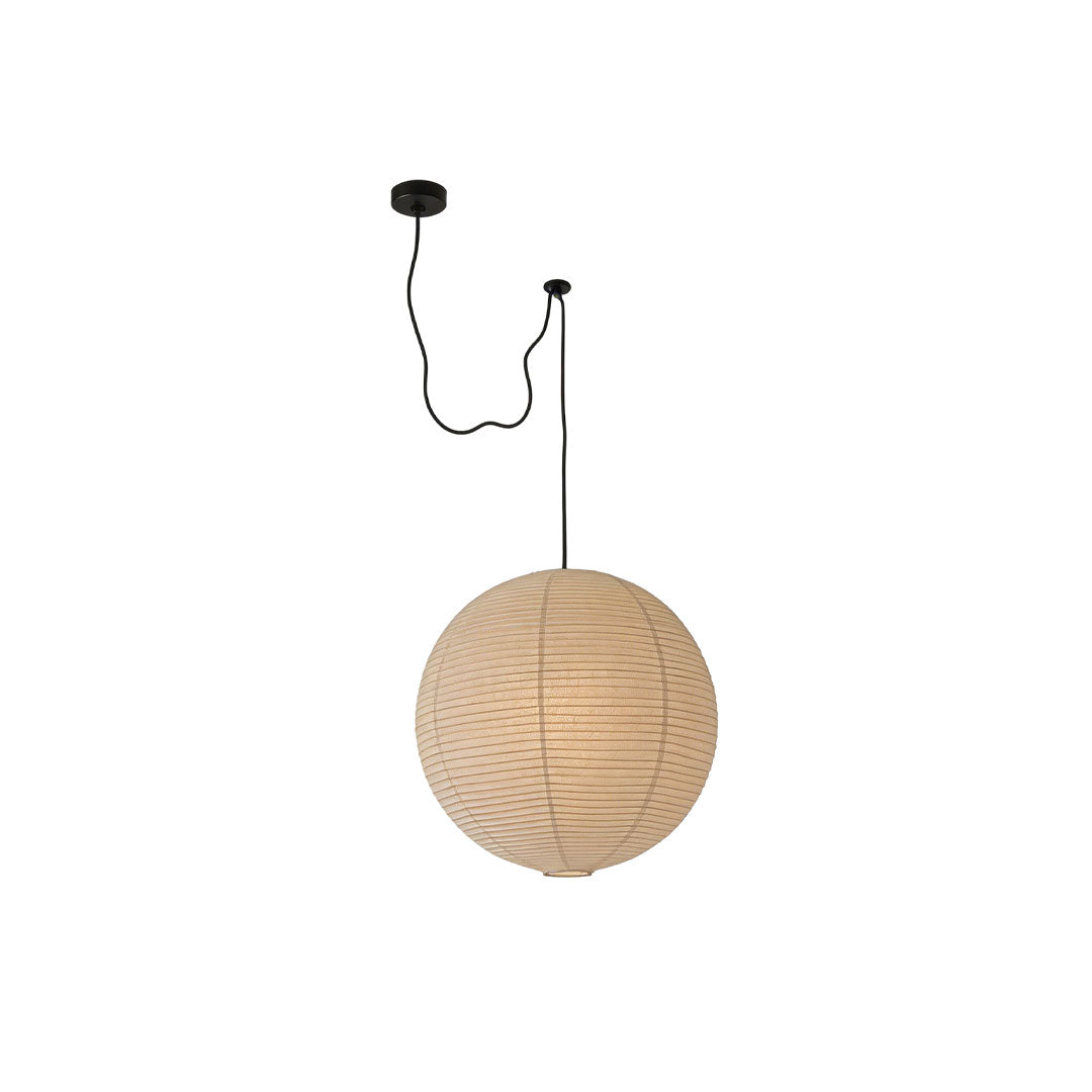 Japanese Paper Pendant Light with Adjustable Cord, Warm Ambient Ceiling Lamp
