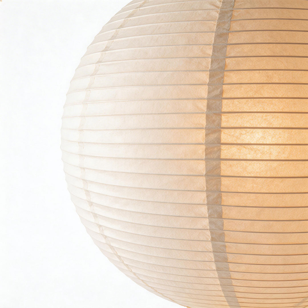 Japanese Paper Pendant Light with Adjustable Cord, Warm Ambient Ceiling Lamp