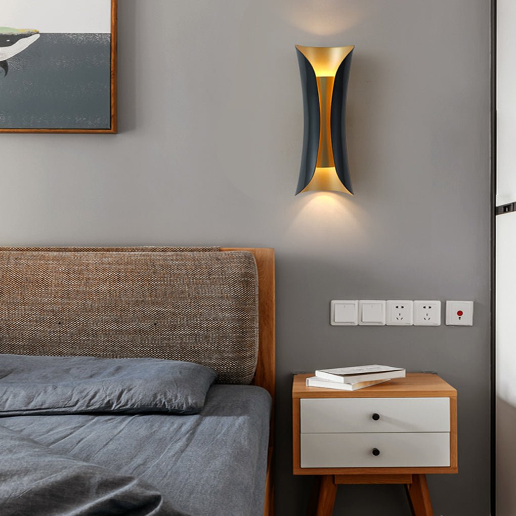 Nordic Minimalist LED Up Down Wall Sconce in Black, White, or Gold