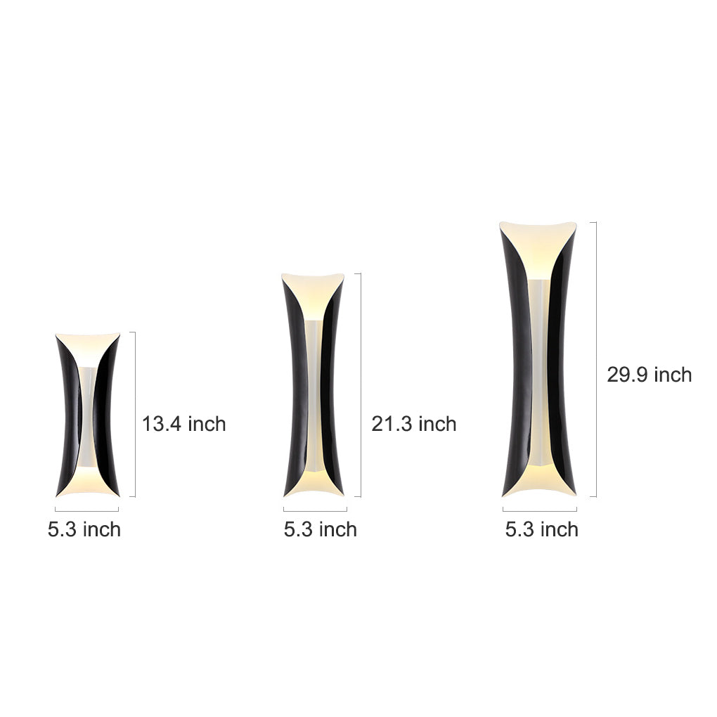 Nordic Minimalist LED Up Down Wall Sconce in Black, White, or Gold