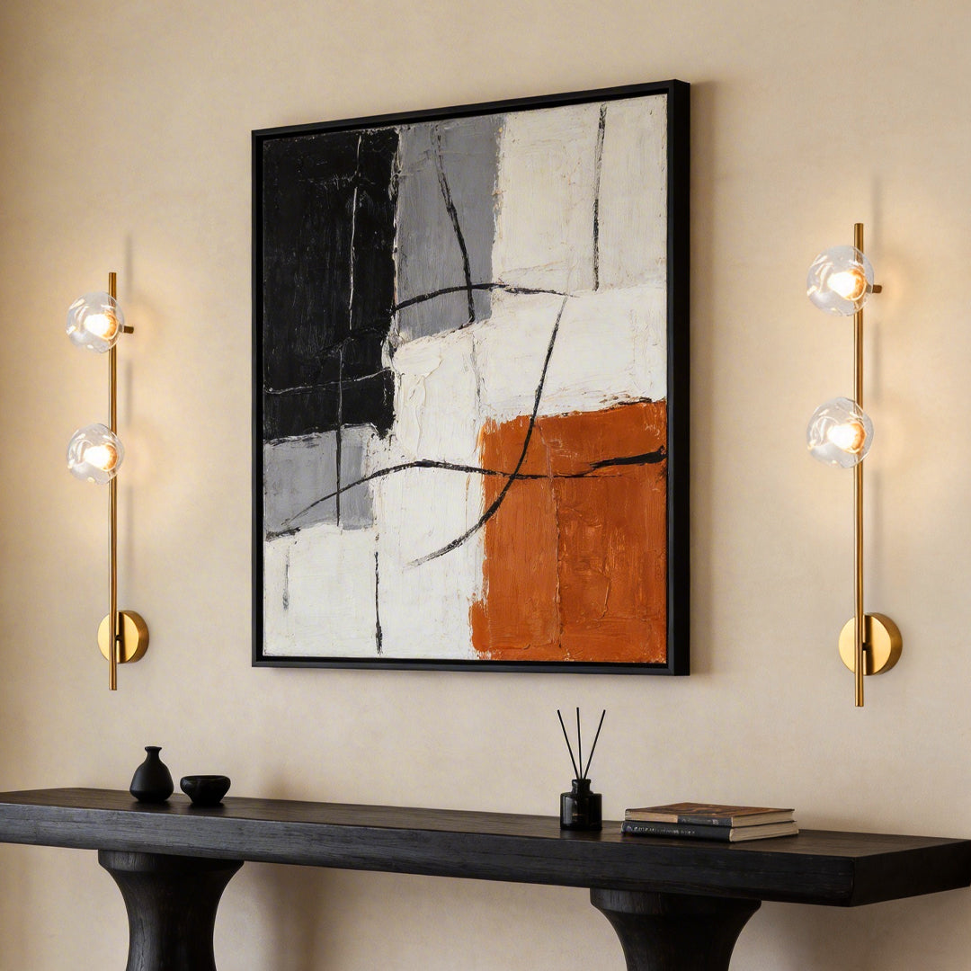 Modern Linear LED Wall Sconce with Pleated Glass Shade