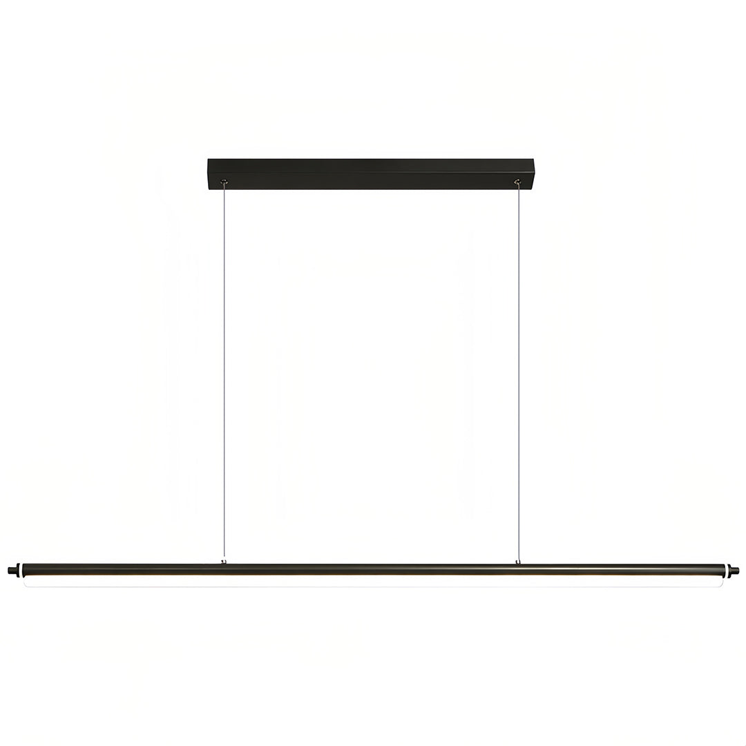 Nordic Minimalist Linear LED Pendant Light in Black Aluminum