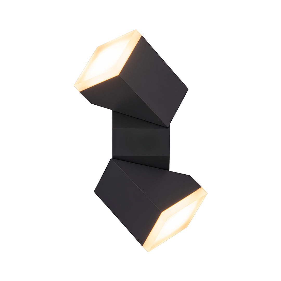 Modern Outdoor Wall Sconce with Motion Sensor, Black Aluminum LED Courtyard Light