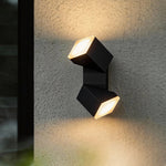 Modern Outdoor Wall Sconce with Motion Sensor, Black Aluminum LED Courtyard Light