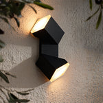 Modern Outdoor Wall Sconce with Motion Sensor, Black Aluminum LED Courtyard Light