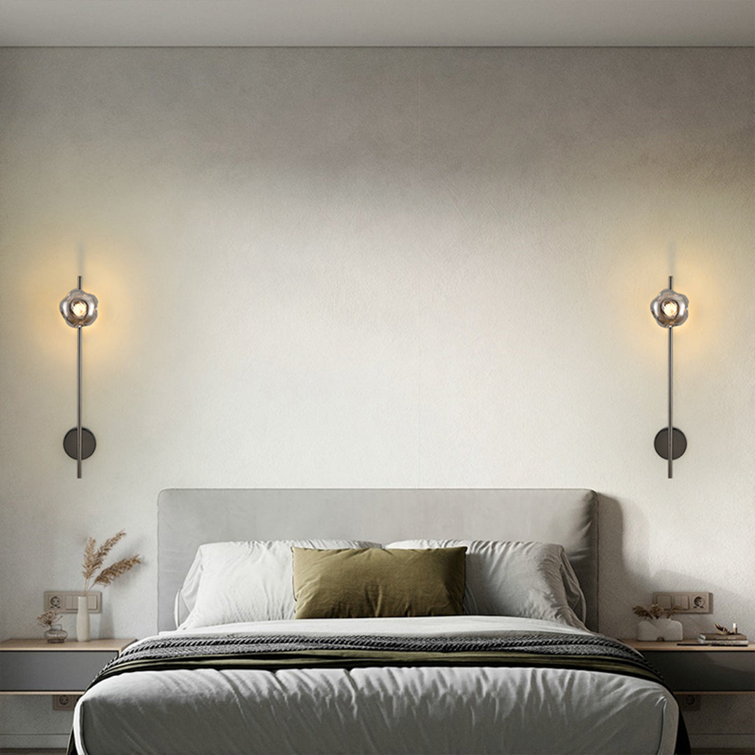 Modern Linear LED Wall Sconce with Pleated Glass Shade
