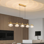 Linear Glass Chandelier Modern Minimalist Pendant Light for Dining Room and Living Room