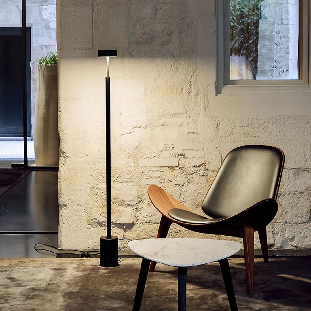 Petite Floor Lamp with Dimmable LED Reading Light, Modern Minimalist Pole Lamp