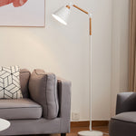 Modern Metallic Floor Lamp with Adjustable Arm for Living Room