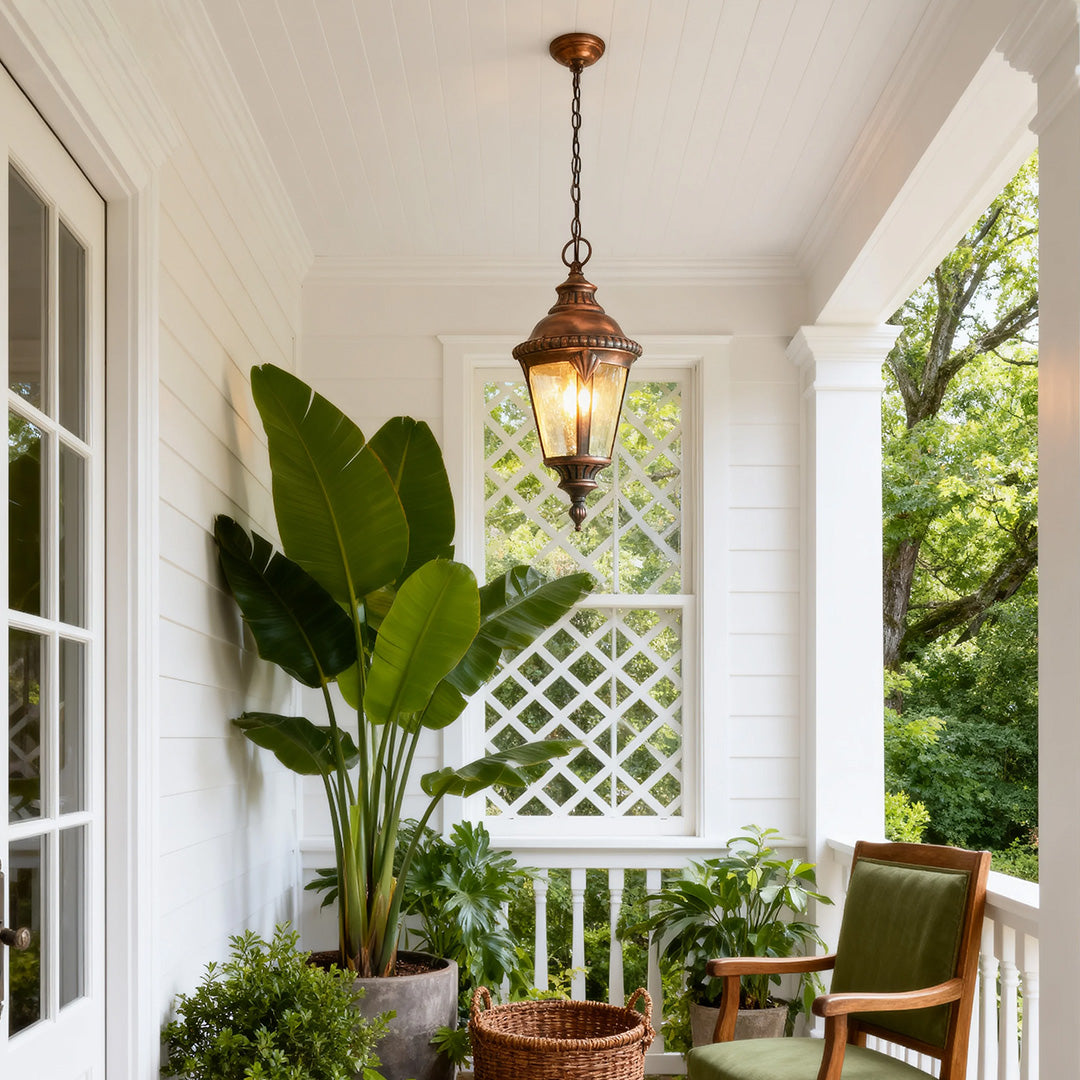 Industrial American Pendant Light with Adjustable Chain for Outdoor Living