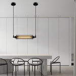 Industrial Linear LED Pendant Light in Matte Black for Modern Interiors