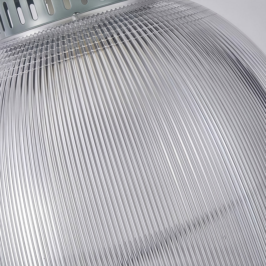 Aurelia Industrial Pendant Light in Gray Aluminum with Clear Shade