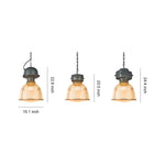 Aurelia Industrial Pendant Light in Gray Aluminum with Clear Shade