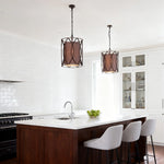 Noir Linen Pendant Light – Vintage Industrial Ceiling Lamp for Bedroom, Dining, and Living Spaces