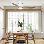 Aria Wooden Ceiling Fan with Integrated LED Light – Modern Flush Mount Fandelier