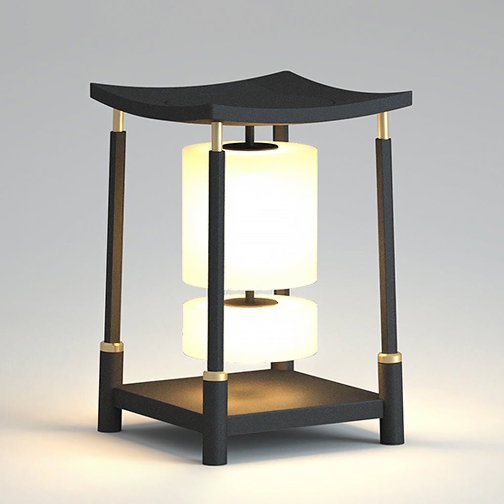 Solar LED Outdoor Lanterns with Asian-Inspired Design