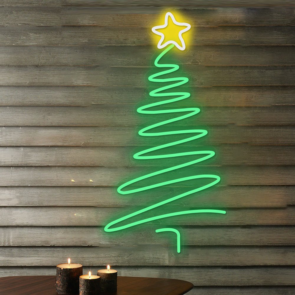 Luminous Christmas Tree LED Neon Sign – Modern Acrylic Wall Art