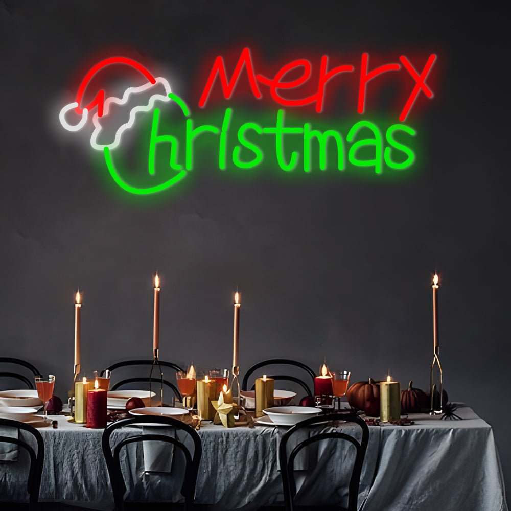 Luminous Merry Christmas LED Neon Sign – Acrylic Holiday Light Art