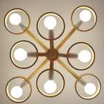 Scandinavian Rubberwood LED Chandelier | Modern Wood Pendant Light for Dining & Living Rooms