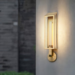Geometric Outdoor Wall Sconce in Black or Gold, IP65 Waterproof LED