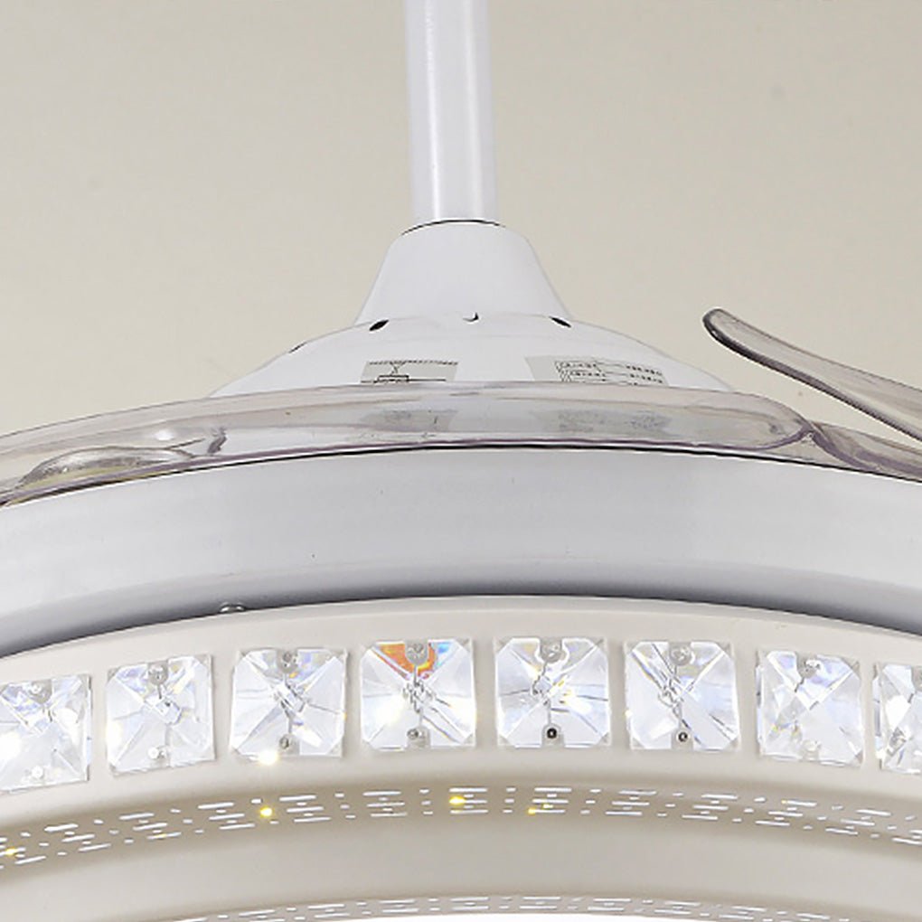 AuraSilent LED Ceiling Fan Chandelier with Remote Control and Reversible Airflow