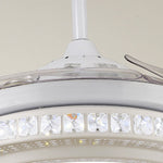 AuraSilent LED Ceiling Fan Chandelier with Remote Control and Reversible Airflow