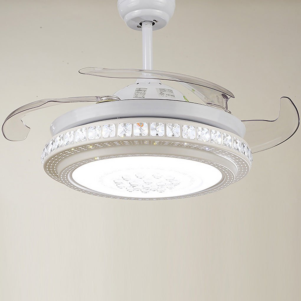 AuraSilent LED Ceiling Fan Chandelier with Remote Control and Reversible Airflow
