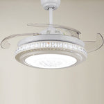 AuraSilent LED Ceiling Fan Chandelier with Remote Control and Reversible Airflow