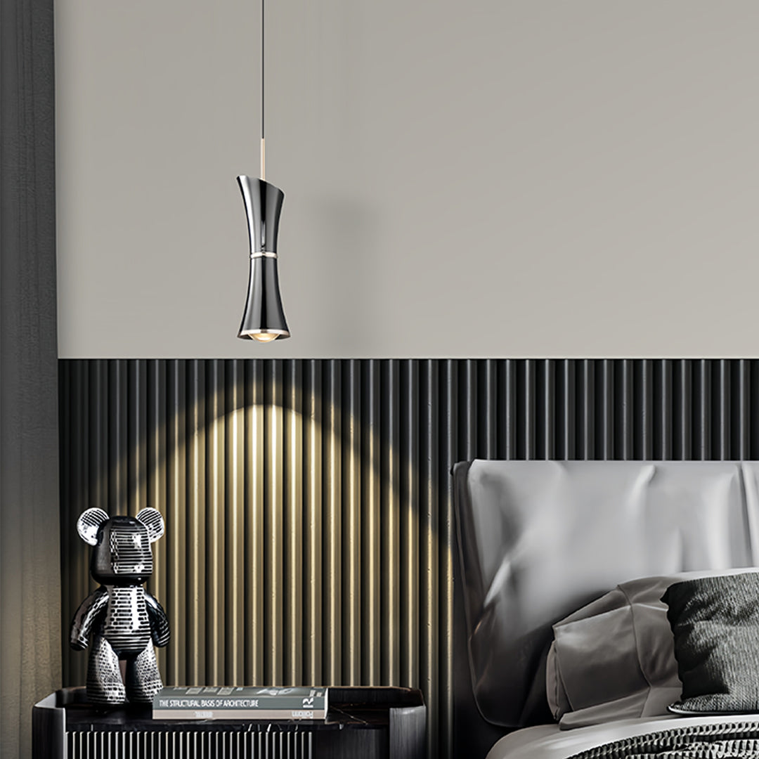 Modern Mini Pendant Light in Pearl Black with Adjustable Cord
