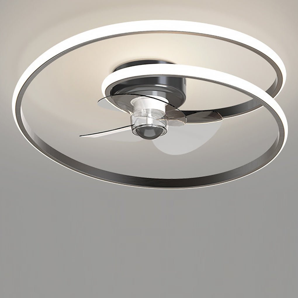 Inverter Stepless Dimming Led Ceiling Fan Light With Remote Control For Living Room Bedroom