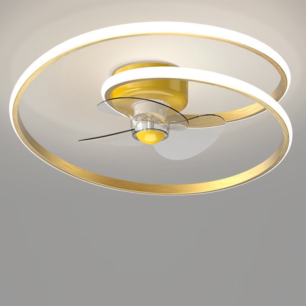 Inverter Stepless Dimming Led Ceiling Fan Light With Remote Control For Living Room Bedroom