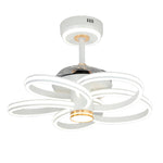 White Ceiling Fan with Integrated LED Light – Modern Nordic Design
