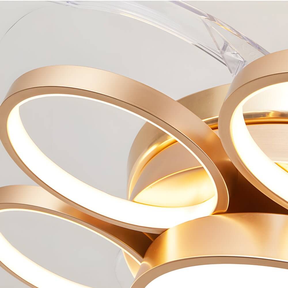 Lumina Gold Ceiling Fan with Integrated LED Light – Modern Nordic Designer Fan