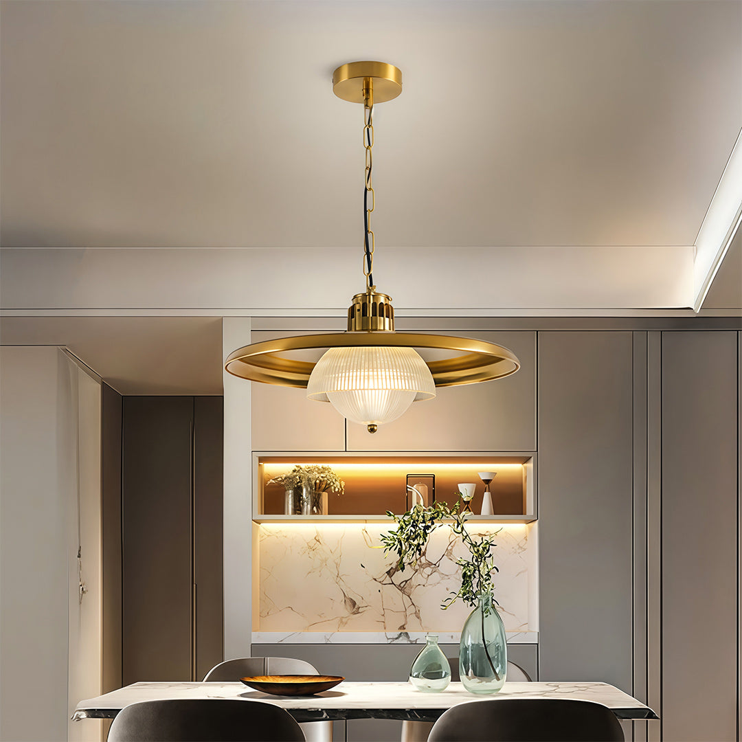 Aurelia Copper Iron Pendant Light with Adjustable Chain