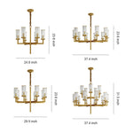 Modern Glass Island Chandelier with Copper Frame for Dining Room and Kitchen