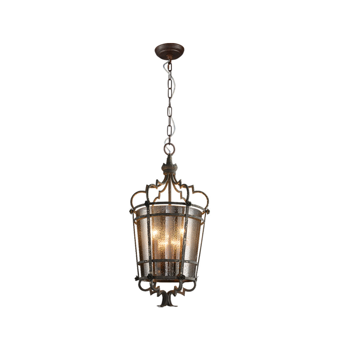 Antique Bronze Italian Pendant Light with Clear Glass Shade