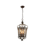 Antique Bronze Italian Pendant Light with Clear Glass Shade