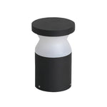 Modern Bollard Path Light in Sand Black Stainless Steel for Garden Walkways