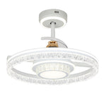 Nordic White Ceiling Fan with Integrated LED Round Light