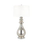 Lumière Argentée Modern Silver Table Lamp with Crystal Glass Shade