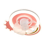 Petal Glow Ceiling Fan with Dimmable LED Light, Pink and White for Kids' Rooms