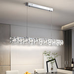 Linear Crystal Pendant Light in Silver Finish for Modern Interiors