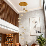 Italian Crystal Chandelier with Titanium Gold Frame, 13-Light LED