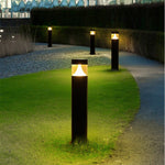 Round LED Outdoor Post Light in Black Aluminum for Modern Landscapes