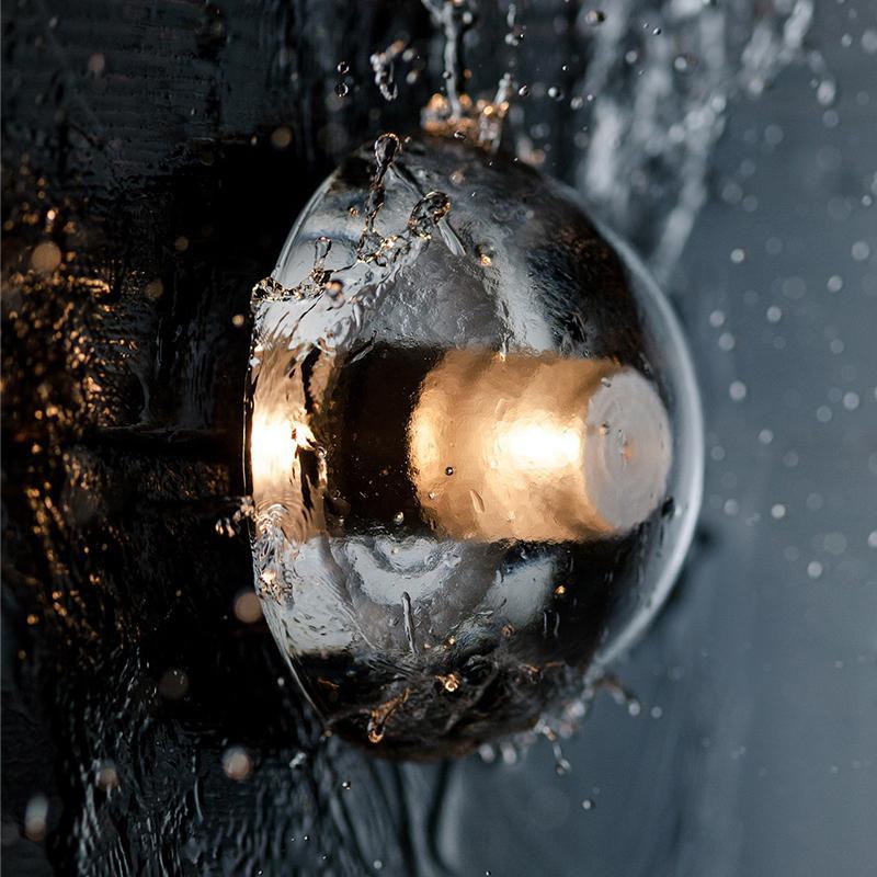 Rustic Glass Outdoor Wall Lantern with Warm LED Glow