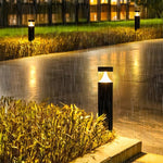 Round LED Outdoor Post Light in Black Aluminum for Modern Landscapes