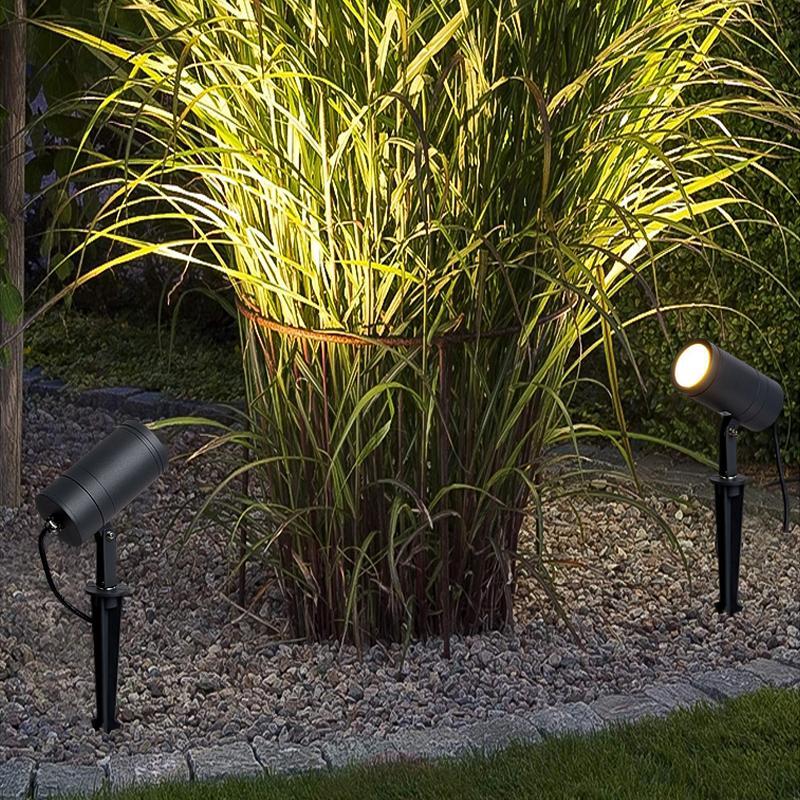 Modern LED Tree Spotlights in Black Aluminum, IP65 Waterproof, Adjustable Garden Uplights