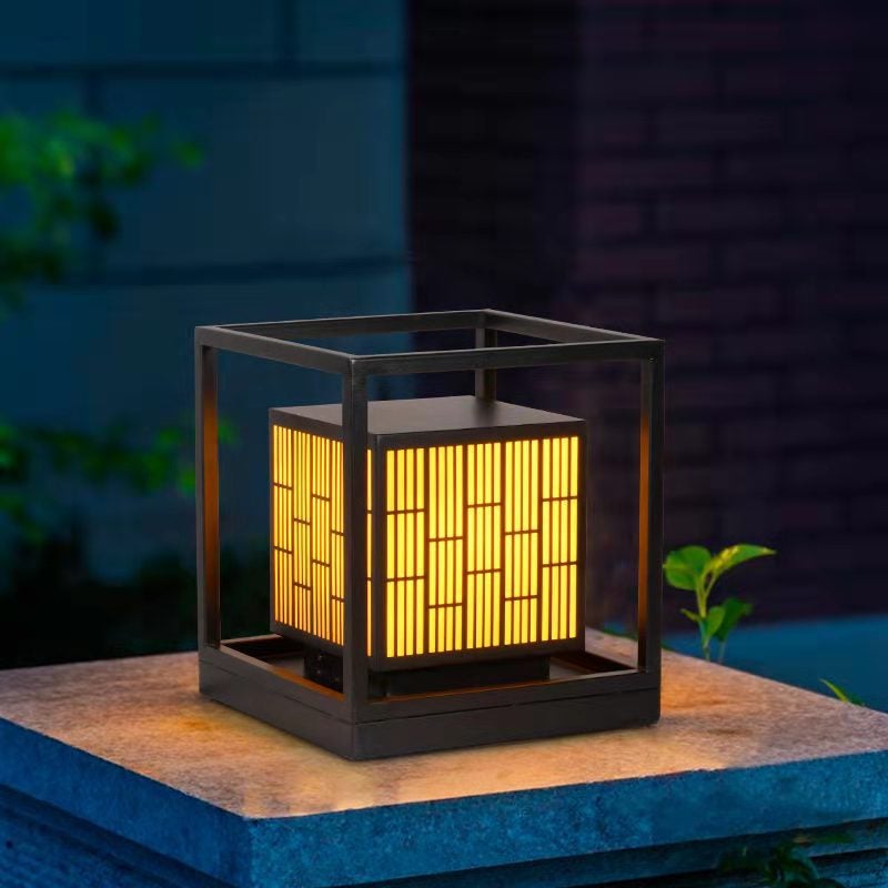 Black Led Lantern Lights Outdoor Post Lights Modern Outdoor Lighting Hwd00051