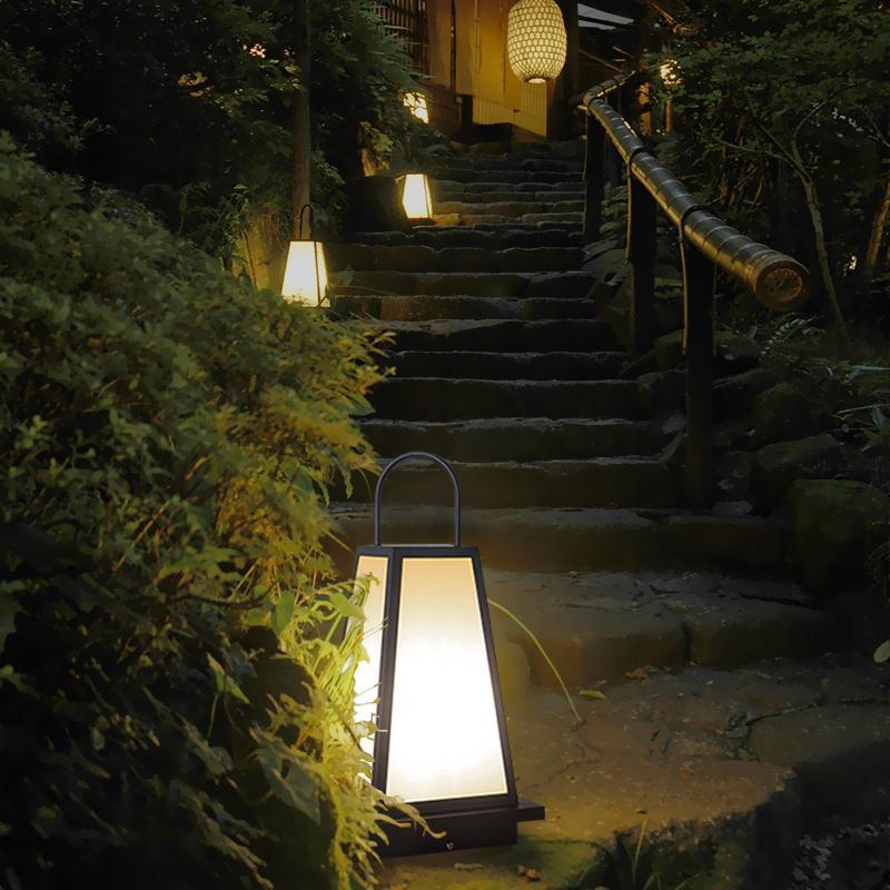 Retro LED Outdoor Lantern in Black, Waterproof Garden & Patio Light