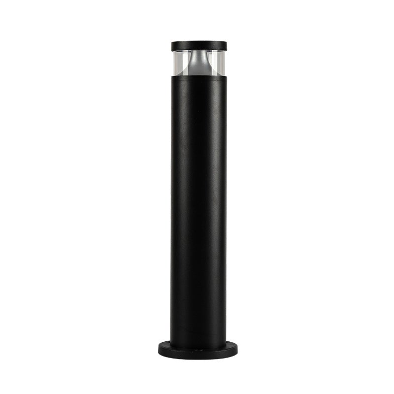 Round LED Outdoor Post Light in Black Aluminum for Modern Landscapes